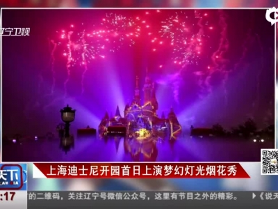 《说天下》上海迪士尼开园首日上演梦幻灯光烟火秀