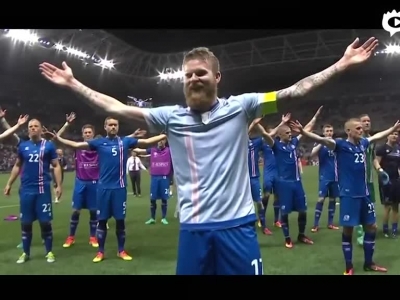 冰岛赛后霸气庆祝仪式
