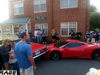 Woman CRASHES On Top of $400,000 Ferrari 458 Supercar!
