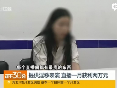 《正午30分》深圳：直播淫秽表演  网络女主播被刑拘