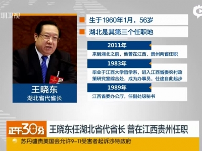 王晓东任湖北省代省长  曾在江西贵州任职
