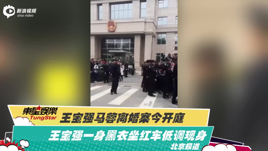 视频：王宝强离婚案开庭 一身黑衣坐红车低调现身
