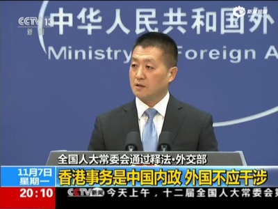 外交部：香港事务是中国内政