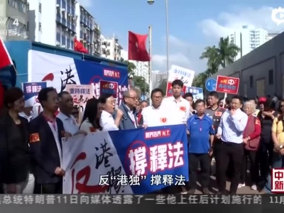 香港新界各界举行汽车游行：撑释法、反“港独”