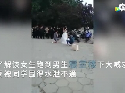 郑州女大学生穿婚纱向男生求婚 不料招来警察