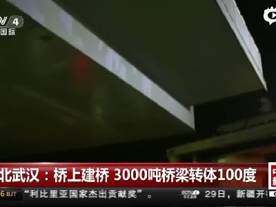 湖北武汉：桥上建桥  3000吨桥梁转体100度