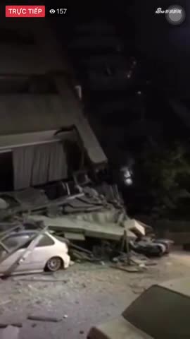 台湾花莲强震致饭店大楼倒塌 直击救援现场