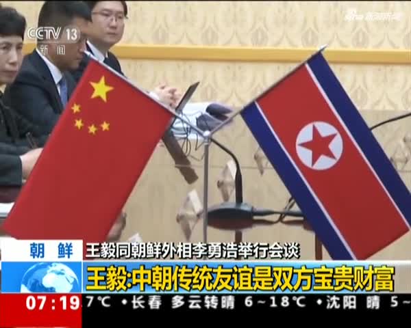 视频：王毅同朝鲜外相李勇浩举行会谈