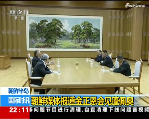 视频：朝鲜媒体播报金正恩会见美国务卿画面