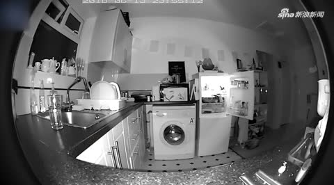 视频：深夜家中冰箱、洗衣机门自动打开 监控拍下诡