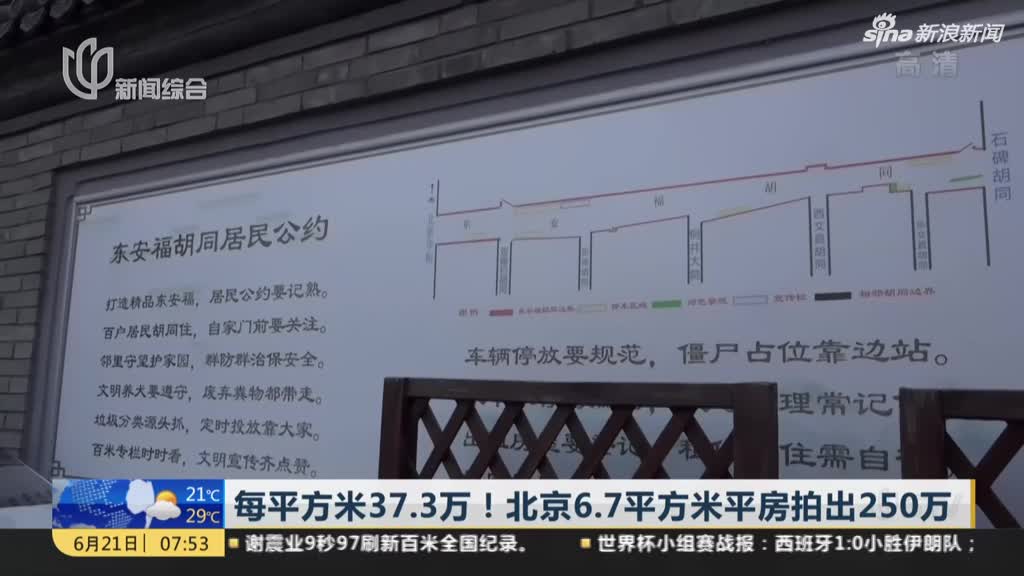 视频：每平方米37.3万！北京6.7平方米平房拍