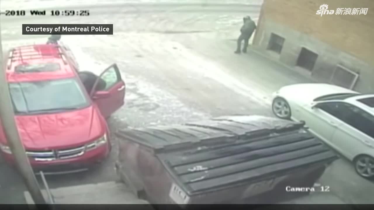 视频:加拿大三男子纵火烧车 不料被炸飞狼狈逃跑