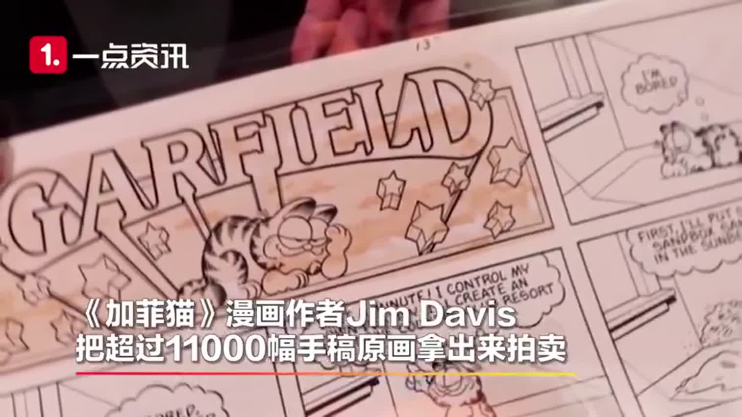 视频-《加菲猫》超11000幅漫画手稿拍卖 加菲
