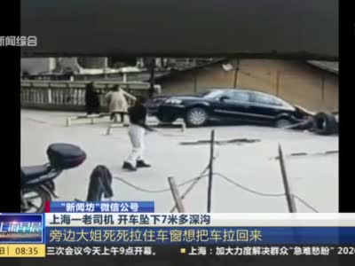 视频｜上海一老司机 开车坠下7米多深沟