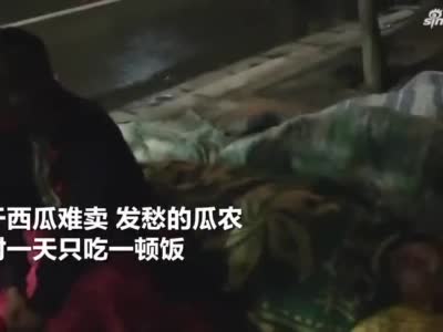 郑州连降大雨瓜农被困桥下数日 一天只吃一顿饭