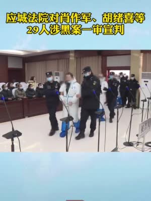 应城法院对肖作军,胡绪喜等29人涉黑案一审宣判!
