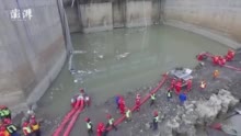 航拍四川甘孜水电站厂房透水事故救援现场
