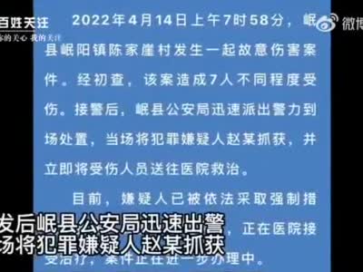 甘肃岷县发生一起伤人事件致7人受伤 包括5名幼儿园学生、2名家长