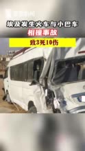 视频｜埃及发生火车与小巴车相撞事故 致3死10伤