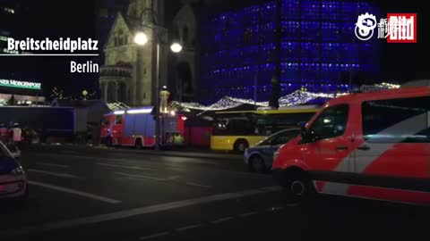 现场：德国柏林圣诞集市遭卡车冲撞 数人死亡