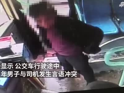 鄂州一男子与公交司机争吵纠缠 被乘客踹倒(视频)