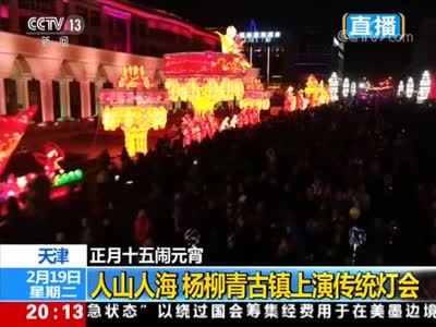 正月十五闹元宵 天津 人山人海 杨柳青古镇上演传统灯会