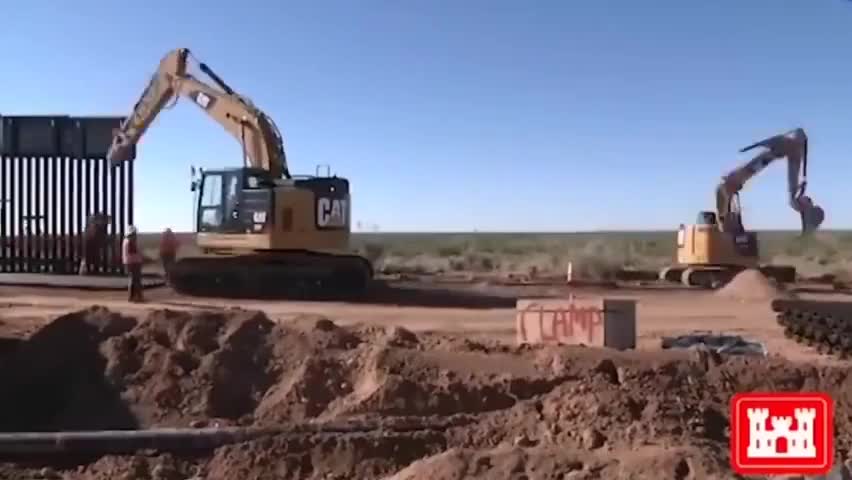 视频-特朗普分享视频 展示新墨西哥州边境墙施工过