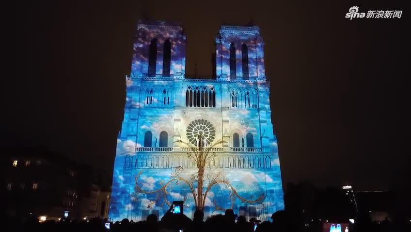视频-巴黎圣母院再次开挂 3D灯光秀美大发了！