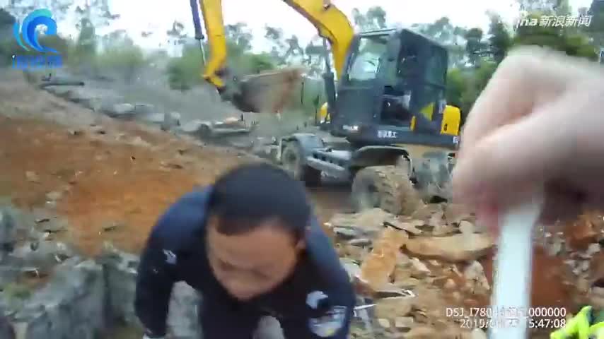 视频：村民修墓挖出三条巨蟒 民警成功捕获