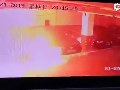 上海一小区 特斯拉自燃