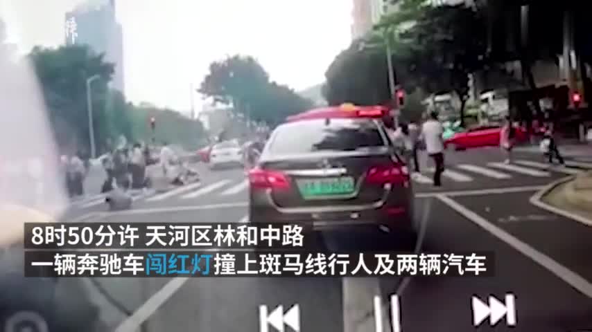 视频|广州一司机闯红灯致13伤：排除酒驾毒驾 称