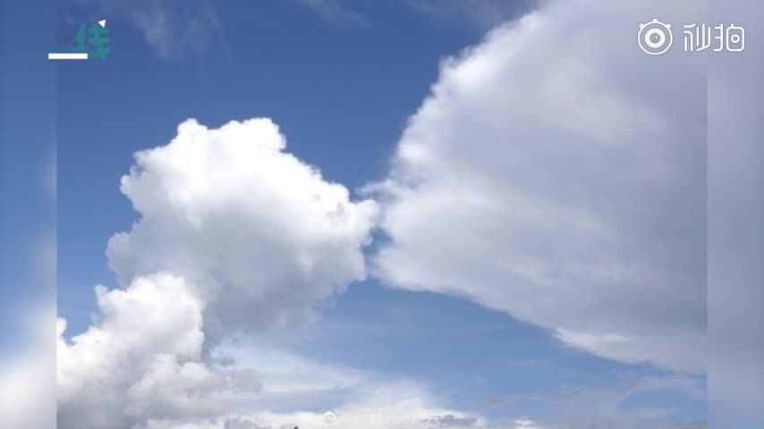 视频-“亲吻云”照片走红 网友：云朵都开始撒狗粮