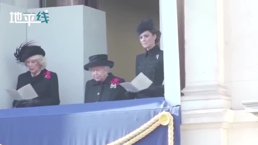 视频|93岁的英国女王参加国殇纪念日活动 现场情