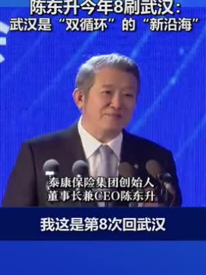 泰康陈东升:武汉就是双循环的