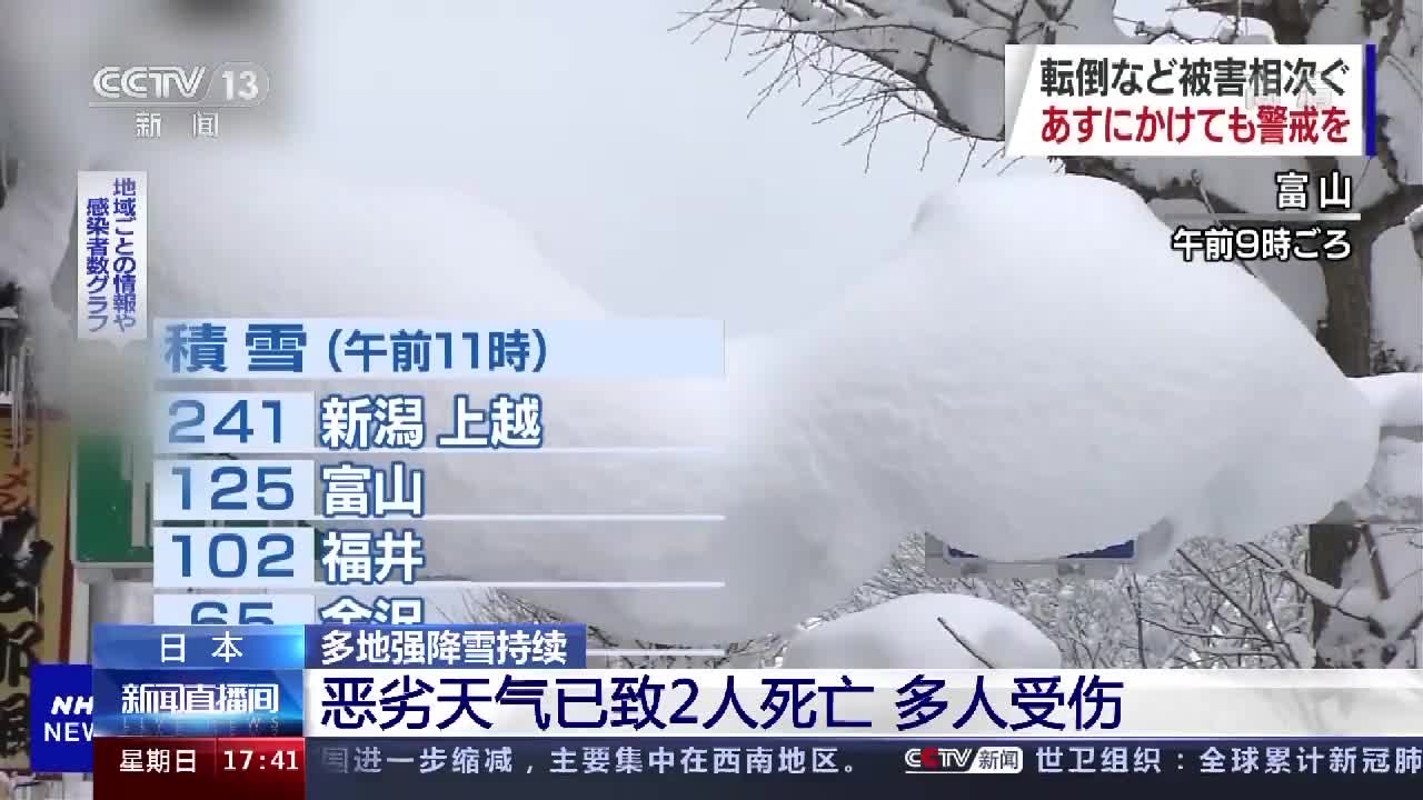 2人死亡多人受伤 日本多地强降雪持续 日本 降雪 新浪新闻