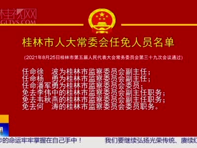 桂林市人大常委会任免人员名单