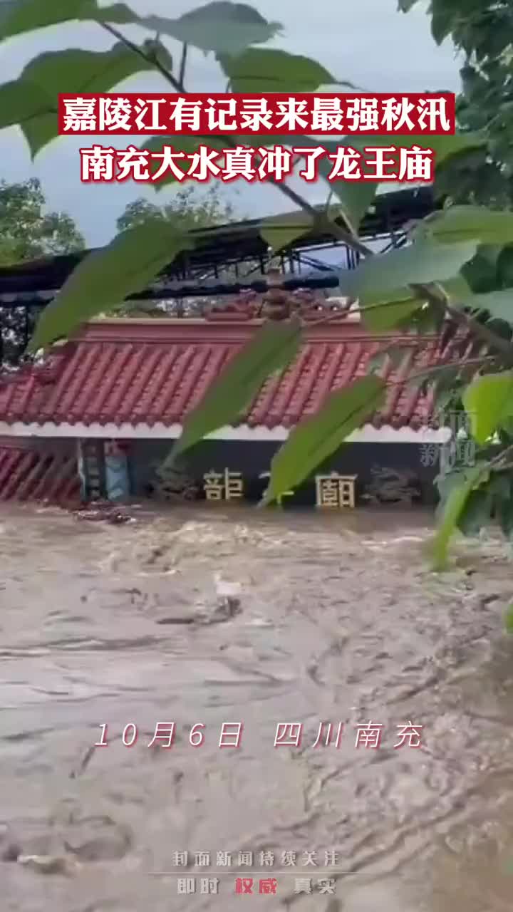 四川南充大水淹了龙王庙居民就在江边每年涨水都被淹