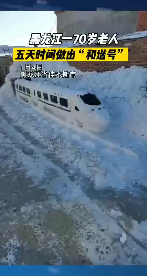 和谐号雪雕图片