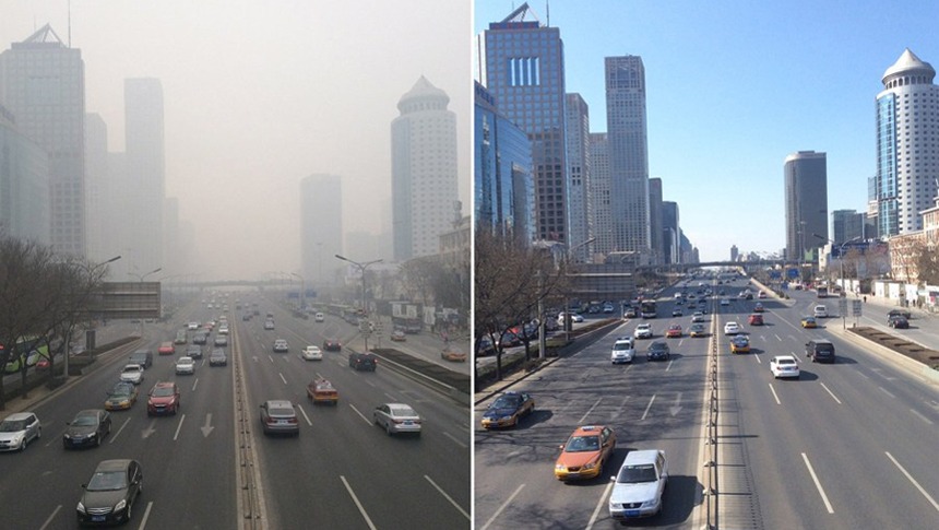 热门话题-延时摄影记录北京雾霾消散全过程